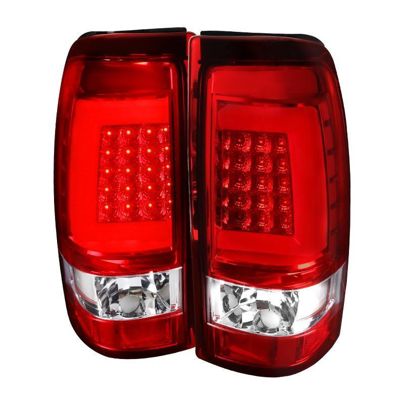 Spec-D LED Tail Lights Silverado (03-06) C-Bar Black / Smoke / Red