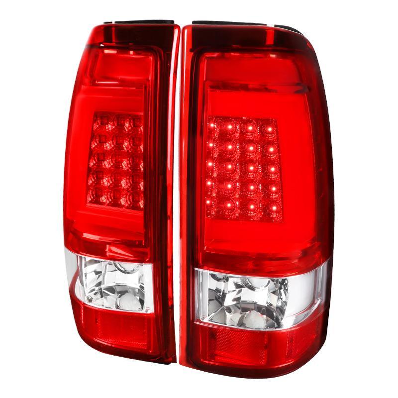Spec-D LED Tail Lights Chevy Silverado (1999-2002) C-Bar - Black / Smoke / Red