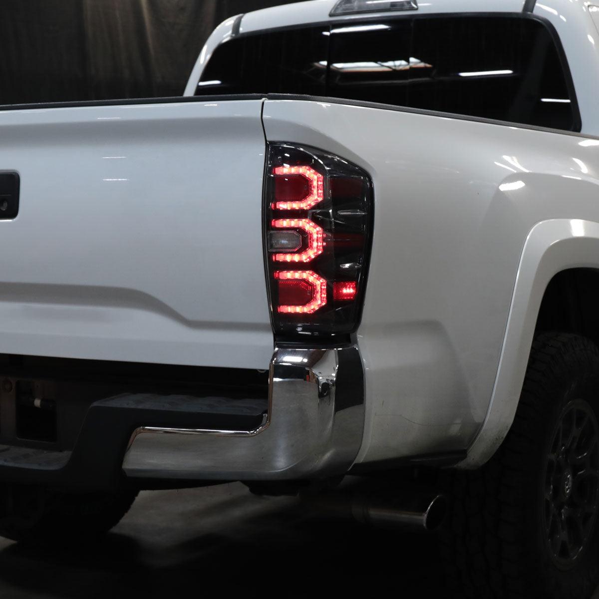 Spec-D Tail Lights Toyota Tacoma (2016-2021) Triple Sequential LED - Smoked, Clear or Black