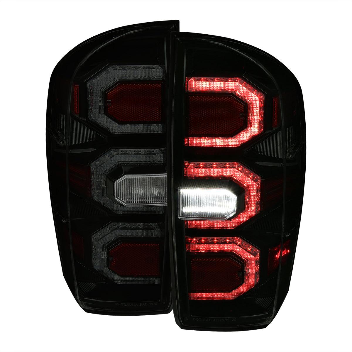 Spec-D Tail Lights Toyota Tacoma (2016-2021) Triple Sequential LED - Smoked, Clear or Black