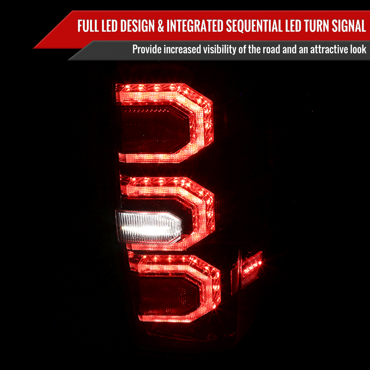 Spec-D Tail Lights Toyota Tacoma (2016-2021) Triple Sequential LED - Smoked, Clear or Black