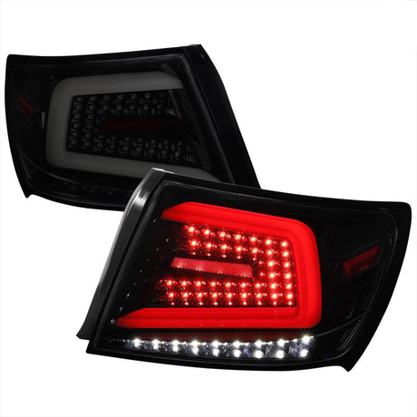 Tail Lights Subaru Impreza & WRX & STI Sedan (08-14) Sequential LED Bar - Black / Smoked / Red - K2 Industries