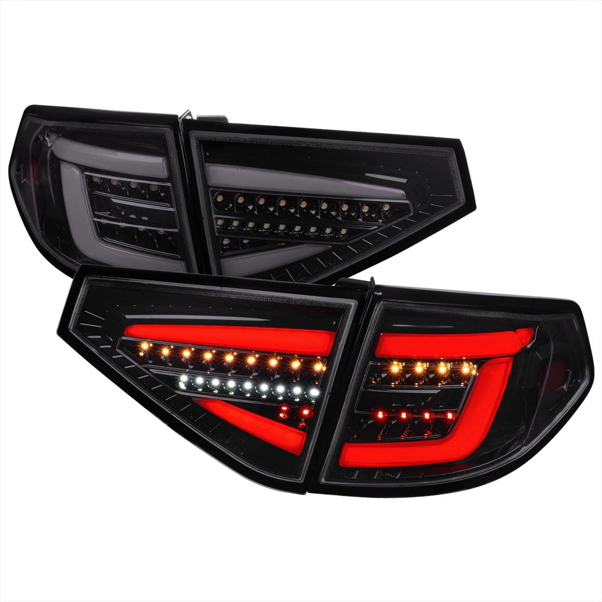 Tail Lights Subaru Impreza / WRX / STI Hatchback (08-14) Sequential LED - Black / Smoked / Red - K2 Industries