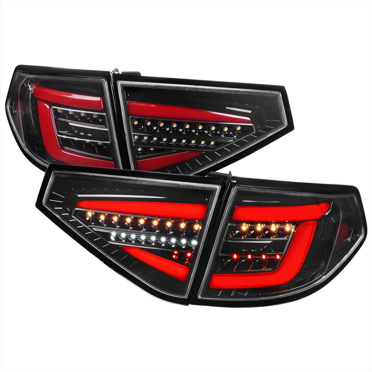 Tail Lights Subaru Impreza / WRX / STI Hatchback (08-14) Sequential LED - Black / Smoked / Red - K2 Industries