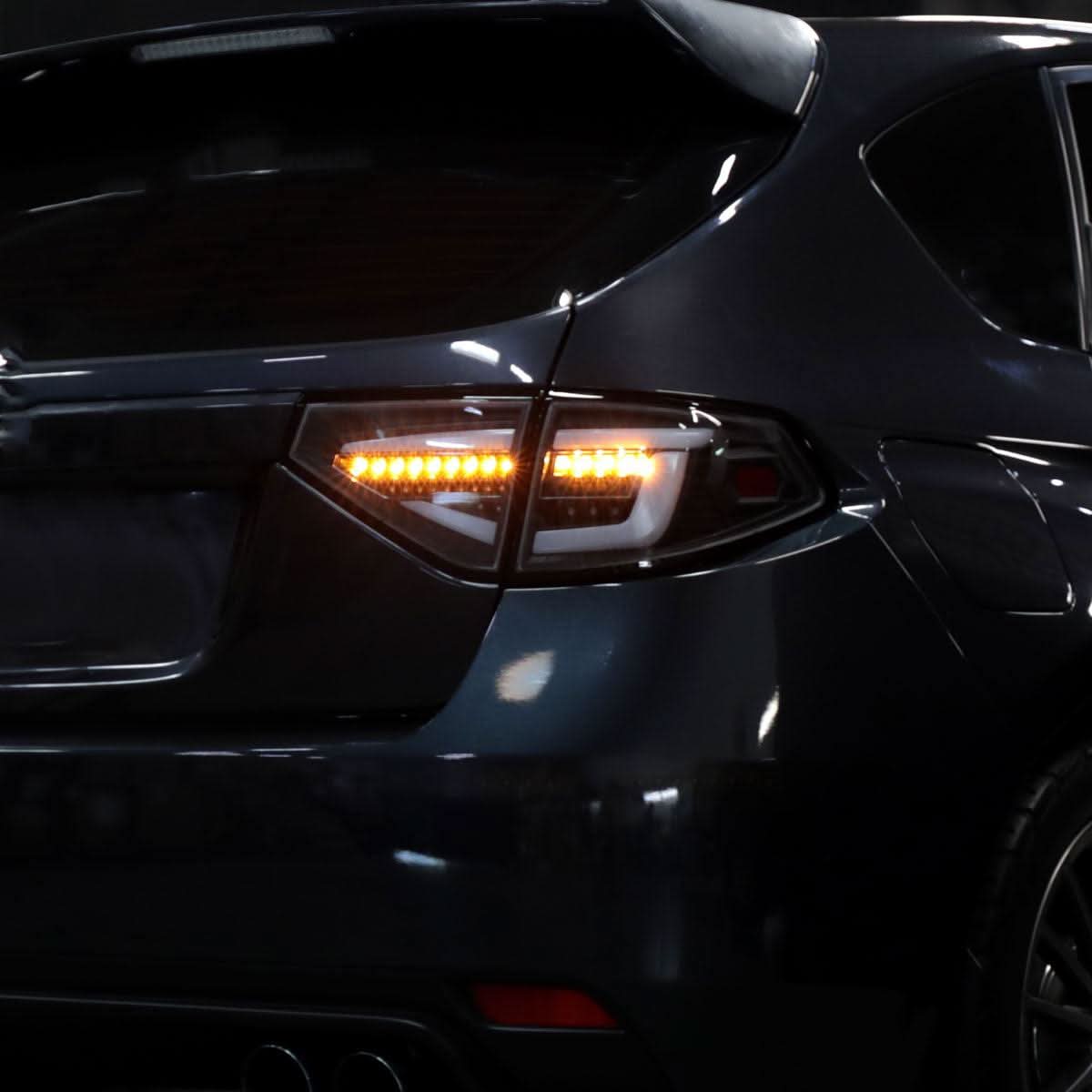 Tail Lights Subaru Impreza / WRX / STI Hatchback (08-14) Sequential LED - Black / Smoked / Red - K2 Industries