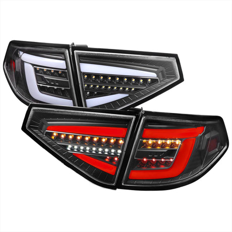 Tail Lights Subaru Impreza / WRX / STI Hatchback (08-14) Sequential LED - Black / Smoked / Red - K2 Industries