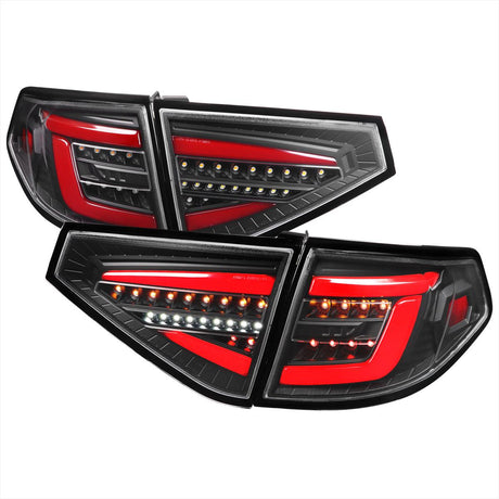 Tail Lights Subaru Impreza / WRX / STI Hatchback (08-14) Sequential LED - Black / Smoked / Red - K2 Industries