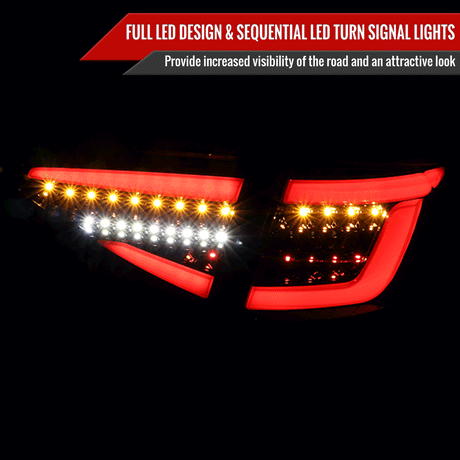 Tail Lights Subaru Impreza / WRX / STI Hatchback (08-14) Sequential LED - Black / Smoked / Red - K2 Industries