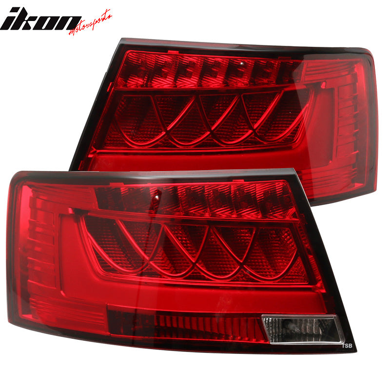 Fits 05-08 Audi A6 S6 Rear Tail Light Lamp Housing Red Clear Lens Pair