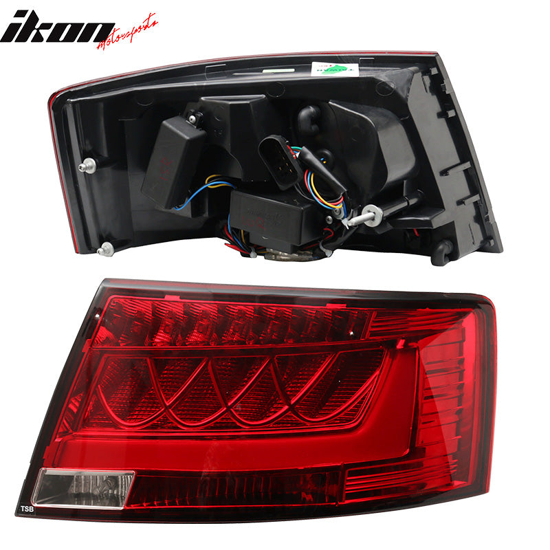 Fits 05-08 Audi A6 S6 Rear Tail Light Lamp Housing Red Clear Lens Pair
