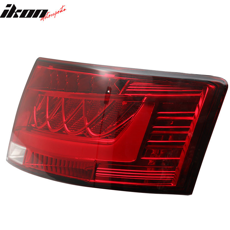 Fits 05-08 Audi A6 S6 Rear Tail Light Lamp Housing Red Clear Lens Pair