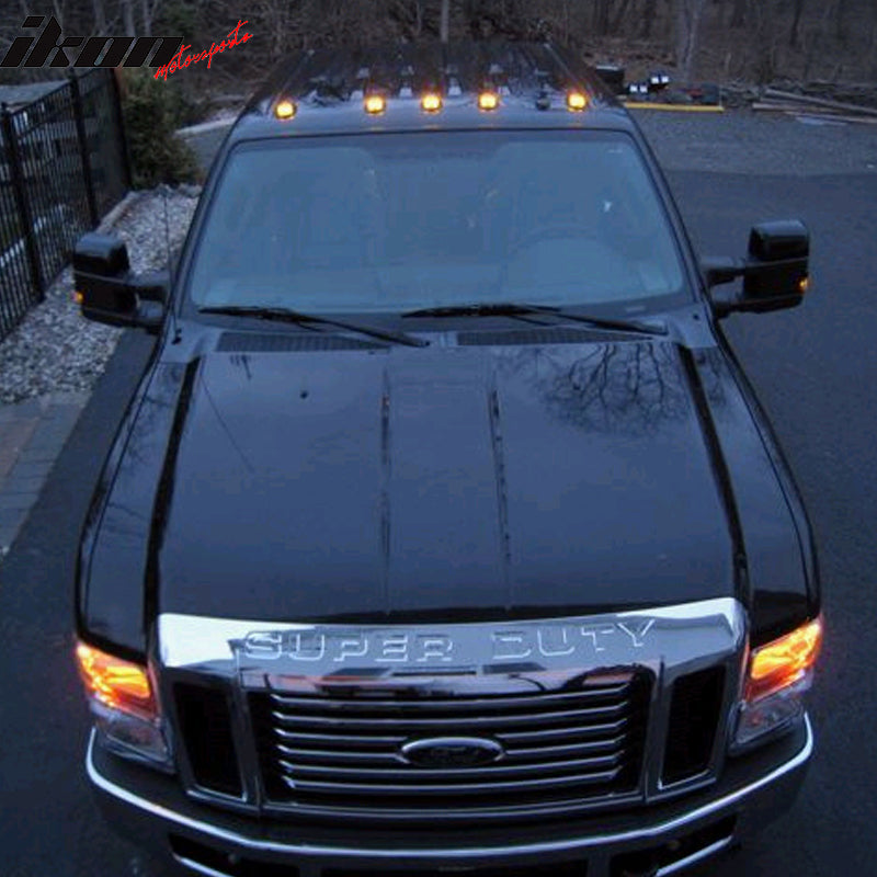 5Pc Oval Top Cab Roof Lights Running Marker Yellow Len Dodge Ford