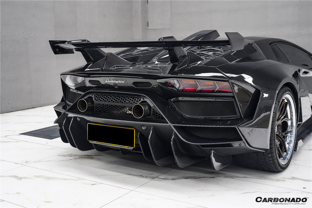 2011-2021 Lamborghini Aventador Coupe CA Style Carbon Fiber Engine Hood And Wing | Fits LP700, LP720, LP750, LP740