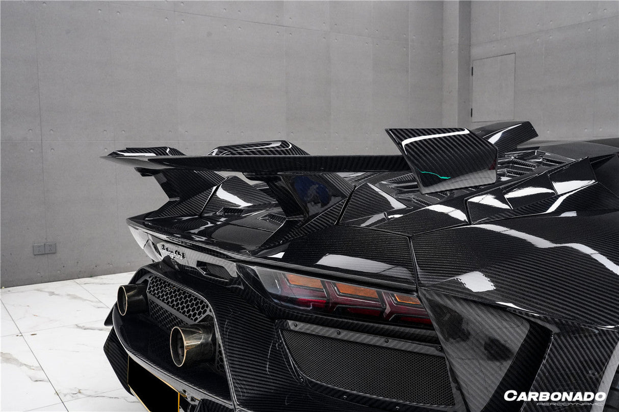 2011-2021 Lamborghini Aventador Coupe CA Style Carbon Fiber Engine Hood And Wing | Fits LP700, LP720, LP750, LP740