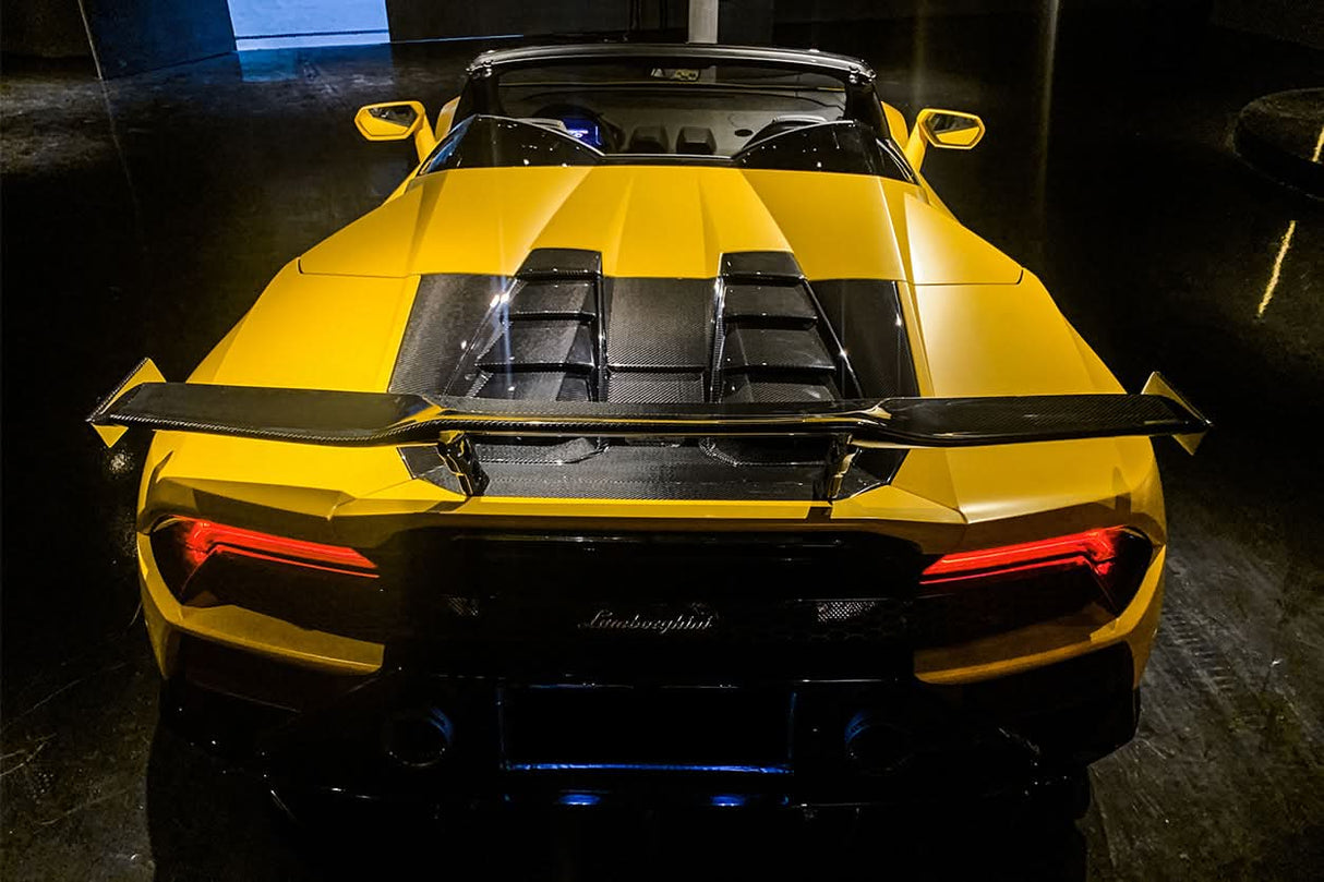 2015-2025 Lamborghini Huracan LP610 & LP580 & EVO & Tecnica OD Style Dry Carbon Trunk Spoiler Wing With Base