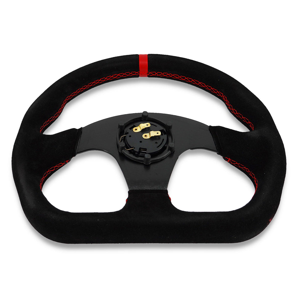 Lightweight Flat Racing Billet 6-Bolt Steering Wheel Black Alcantara Quadro