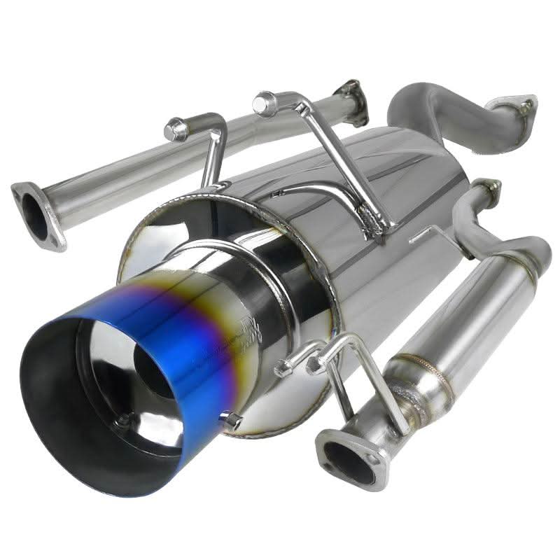 Spec-D Tuning Exhaust Honda Civic Si EX LX DX Coupe/Sedan (06-11) Polished / Blue Burnt Tip N1