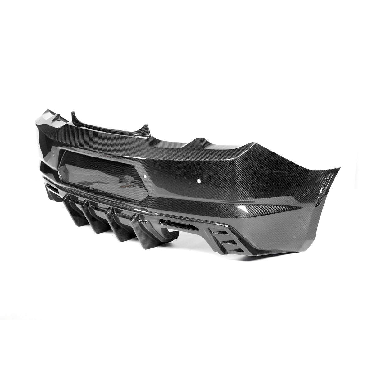 2019-2025 Camaro RS/SS/ZL1 Gloss Double Sided Carbon Fiber Rear Bumper w/Rear Diffuser Quad Tips 1pc