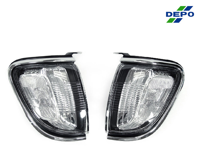 2001-2004 Toyota Tacoma Clear Corner Lights With Chrome Trim