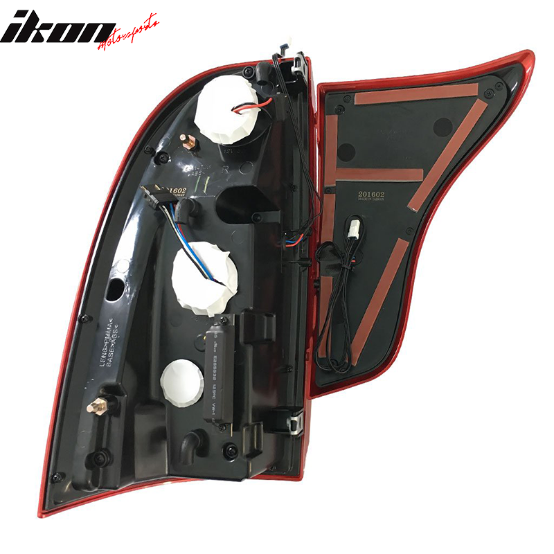 2005-2015 Toyota Tacoma RC Red Lens Chrome Housing LED Tail Lights 4PC