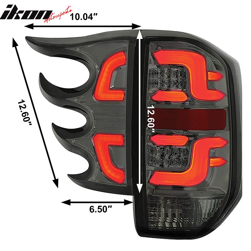 2014-2016 Toyota Tundra S Smoke Lens Chrome Housing LED Tail lights