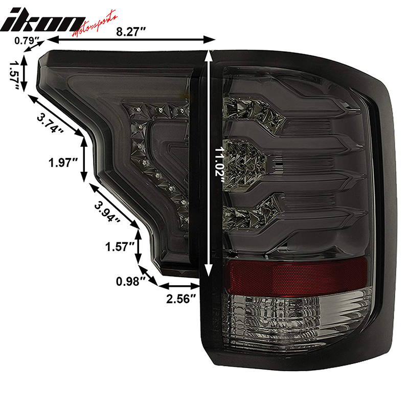 2014-2019 GMC Sierra S Style Smoke Lens LED Tail Lights Lamps 4PC