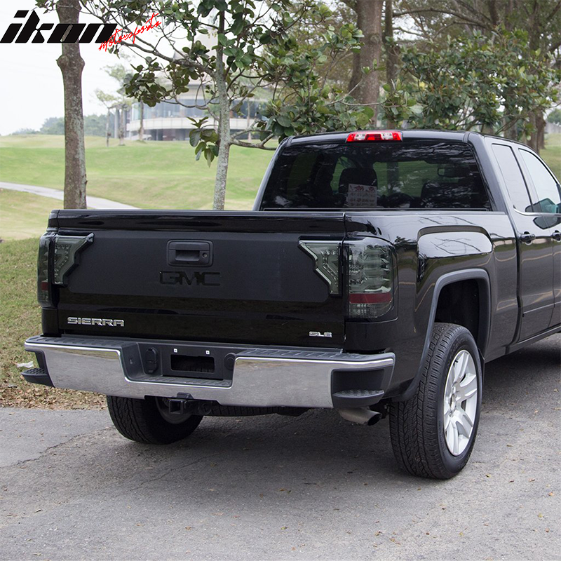 2014-2019 GMC Sierra S Style Smoke Lens LED Tail Lights Lamps 4PC