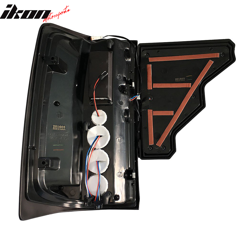 2014-2019 GMC Sierra Clear Lens Black Housing Red Bars LED Tail Lights