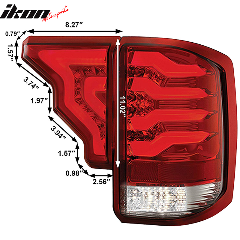 2014-2019 Silverado 1500 2500 3500 HD RC Red Lens LED Tail Lights