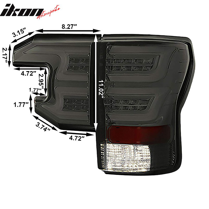 2007-2013 Toyota Tundra Sequential Smoke Lens Housing Tail Lights