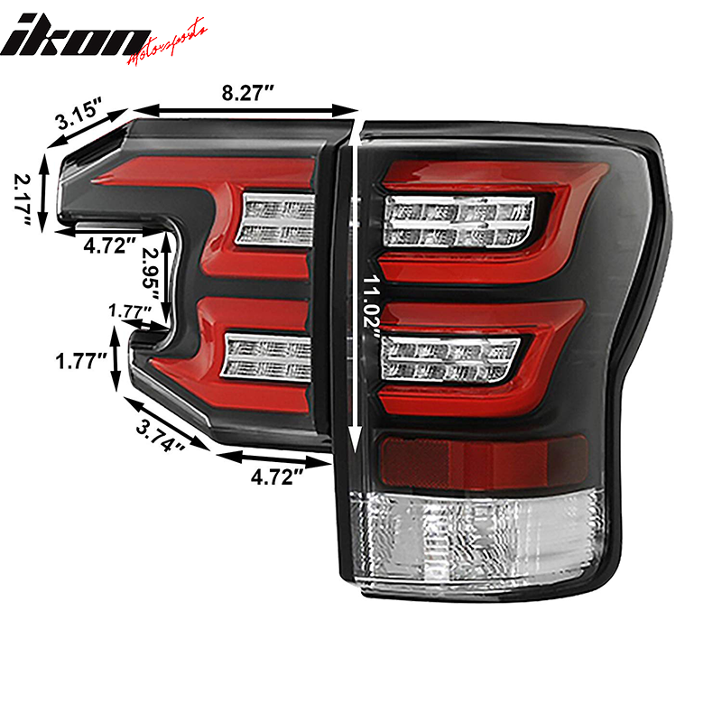 2007-2013 Toyota Tundra Sequential Clear Lens Housing LED Tail Lights