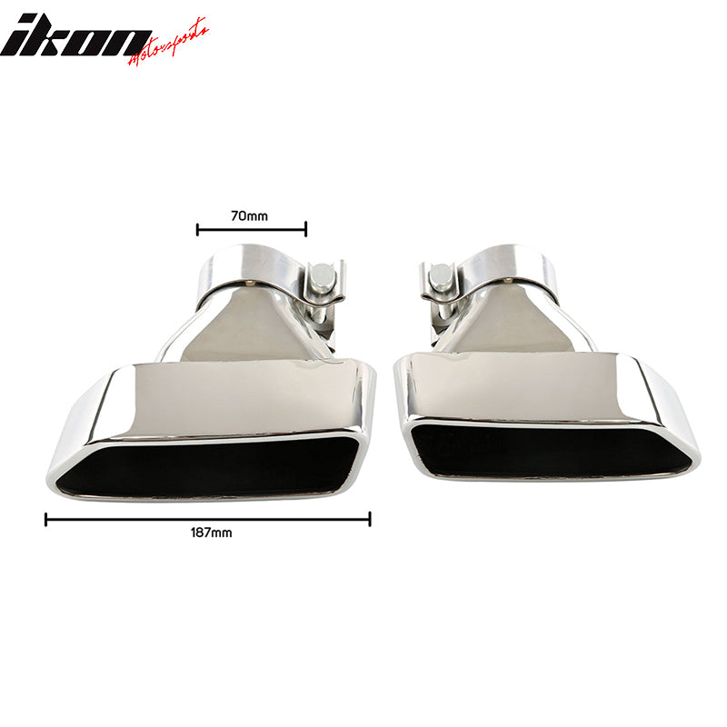 Universal Exhaust Muffler Pipe Tips Chrome Stainless Steel Pair 2PC