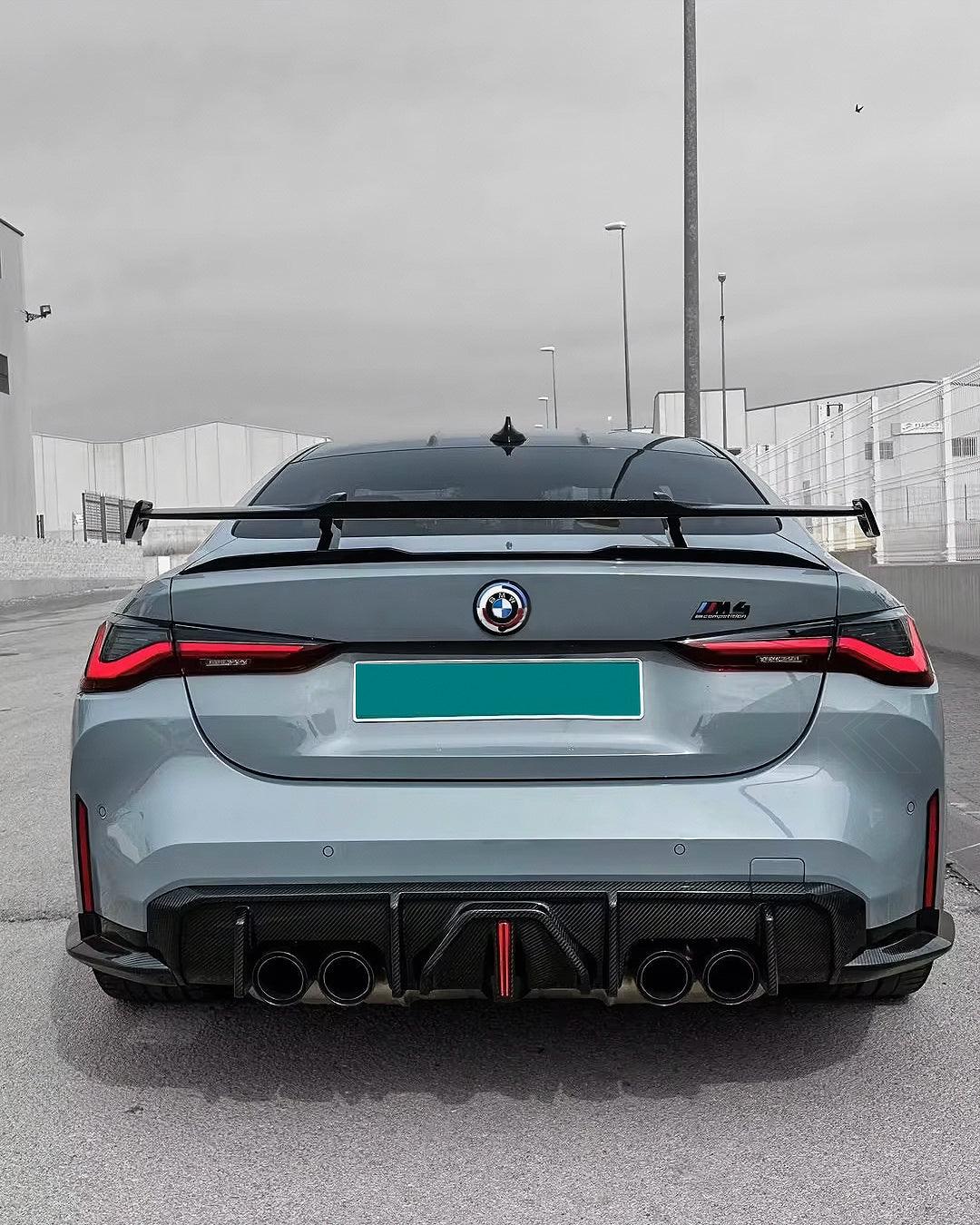 BMW 3 Series G80 M3 G82 G83 M4 Carbon Fiber Rear Diffuser with LED Lights (2019 - 2024) - K2 Industries