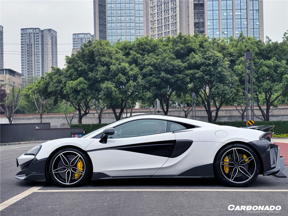 2015-2020 McLaren 540C 570S 600LT-Style Carbon Fiber Front Bumper Lip and Side Splitter