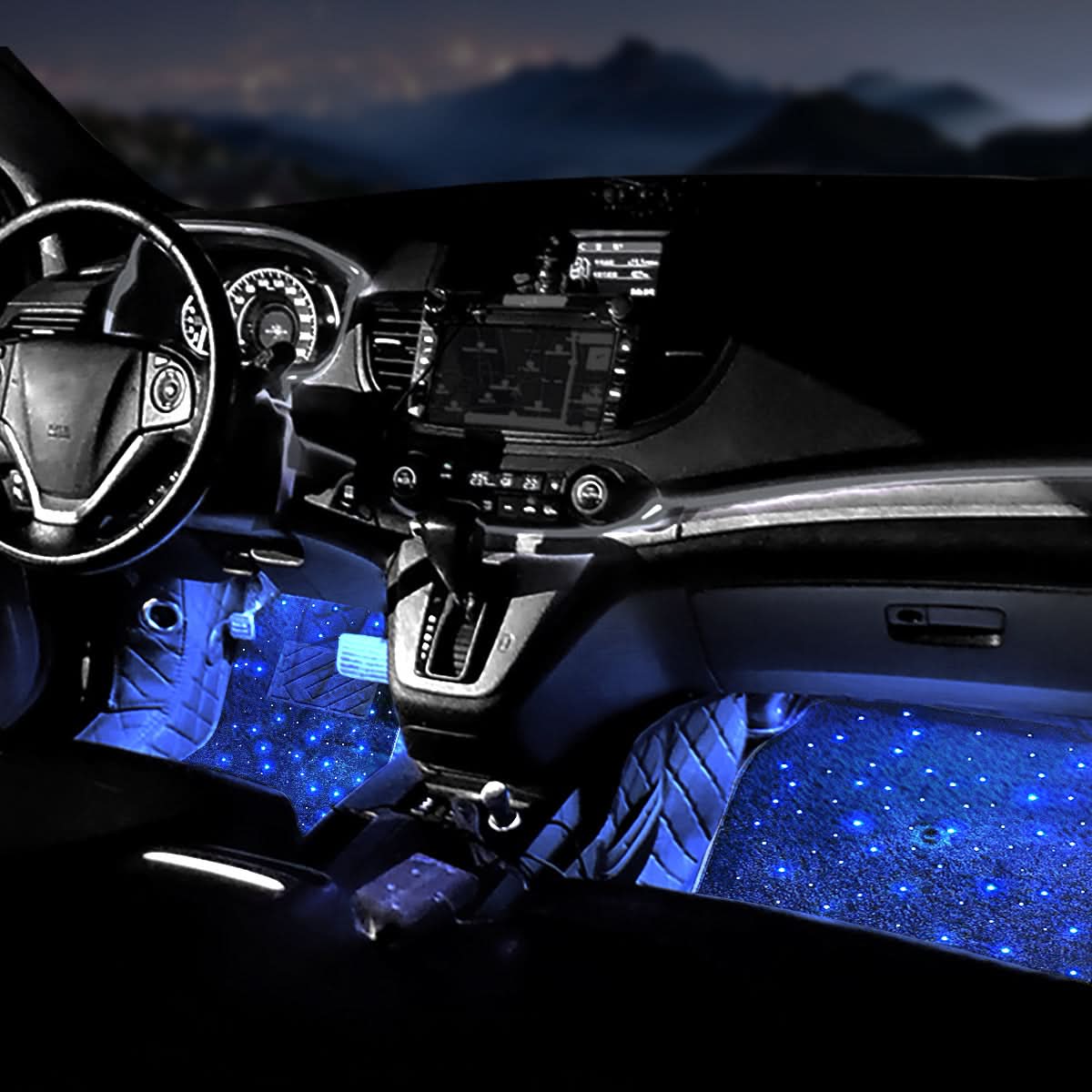 Universal RGB LED Starlight Floor Mats – App-Controlled Ambient Interior Lighting (Set)
