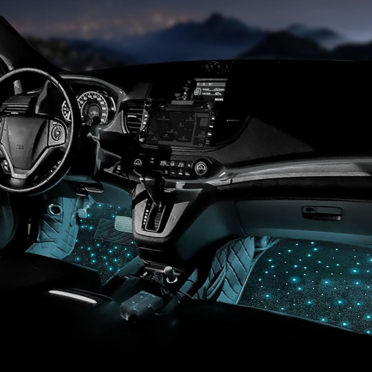 Universal RGB LED Starlight Floor Mats – App-Controlled Ambient Interior Lighting (Set)