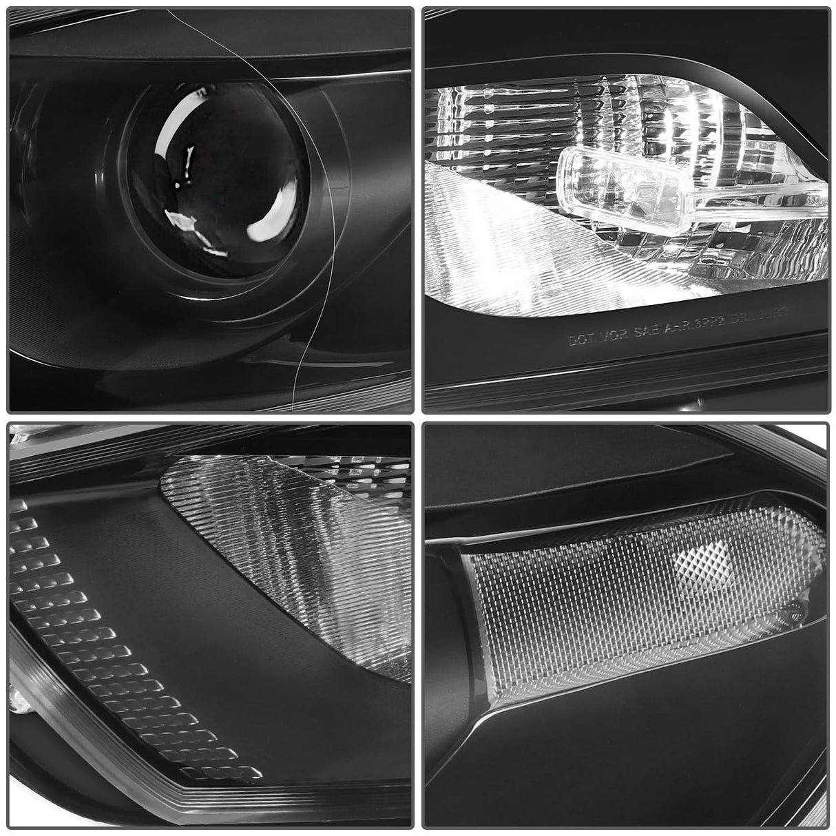 2013-2016 Dodge Dart OE Style Headlights - Black Housing Clear Reflector
