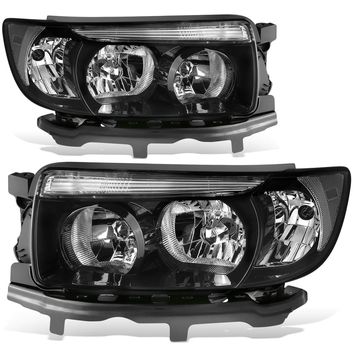06-08 Subaru Forester OE Style Black Housing Clear Reflector Headlights