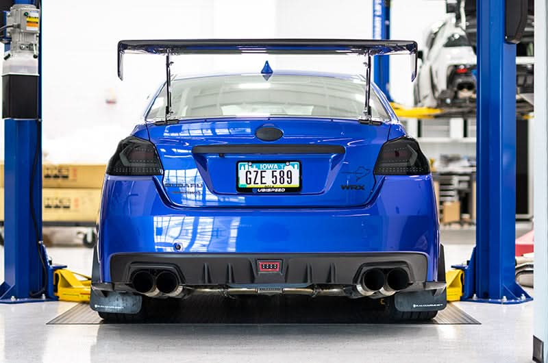 OLM Evolution Tail Lights Smoked Lens Black Base White Bar 15+ WRX STI
