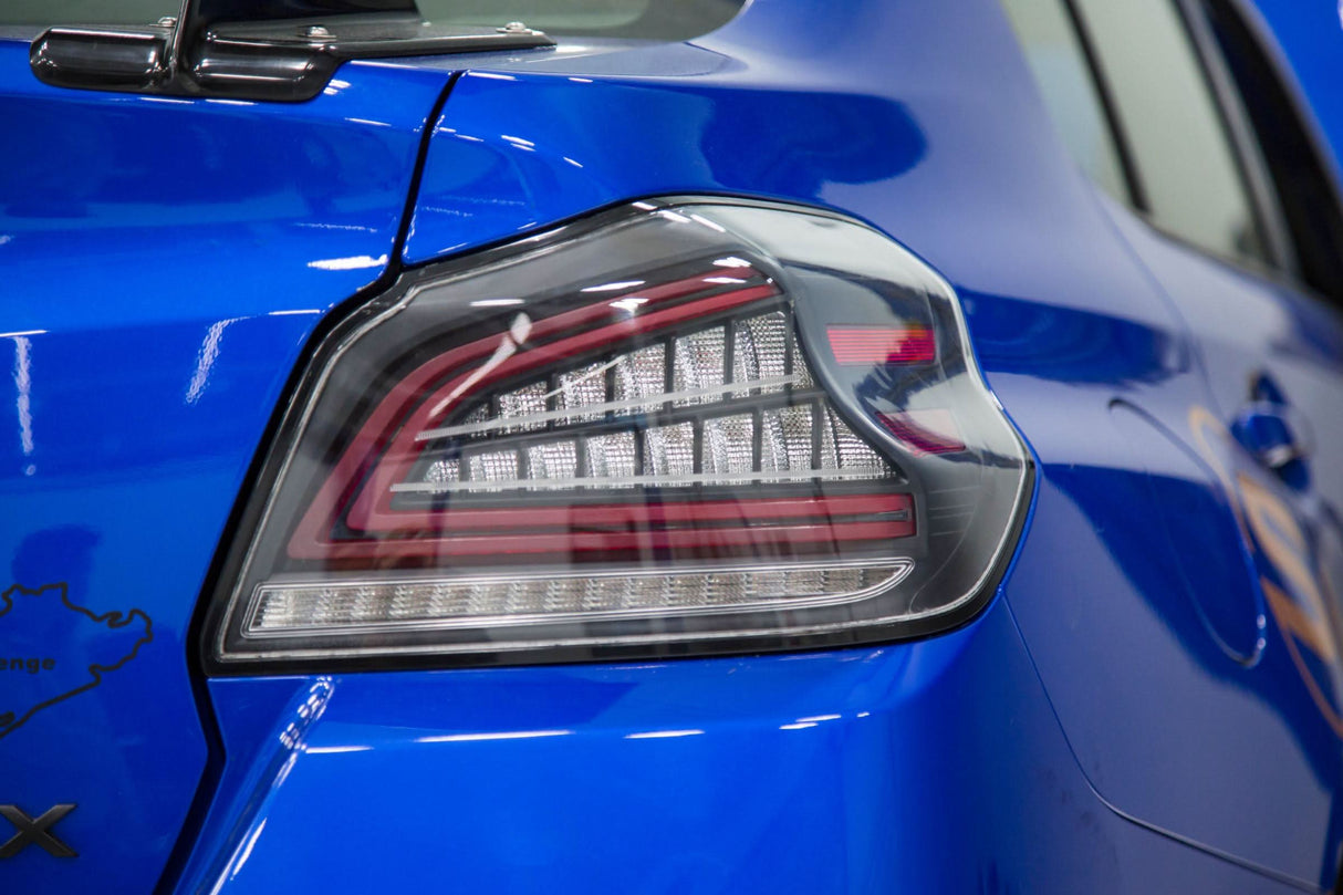OLM Spec CR Tail Lights Clear Lens Black Base 2015-2021 Subaru WRX & STI