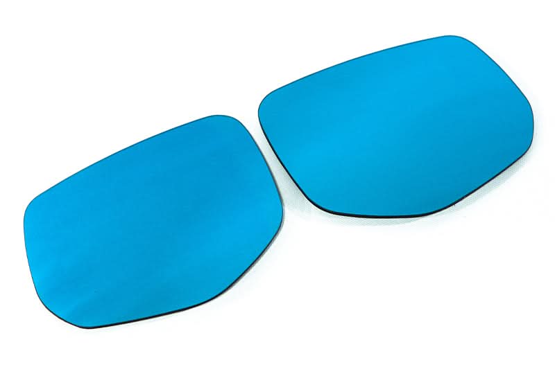 OLM Wide Angle Convex Mirrors w/ Turn Signals / Defrosters (Blue) - Subaru WRX 2022+