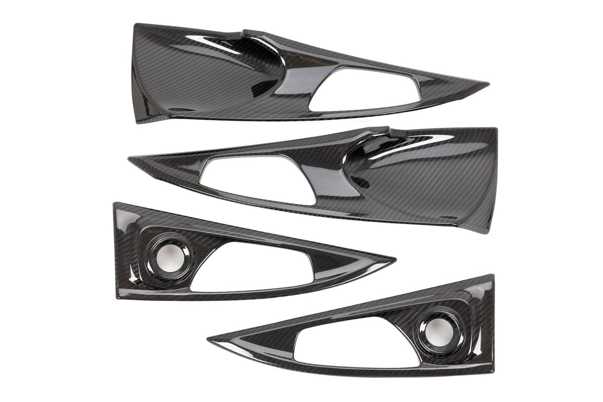 OLM LE Carbon Fiber Interior Door Handle Trim Covers Full Set 16-21 Honda Civic 17- 21 Honda Civic Type R