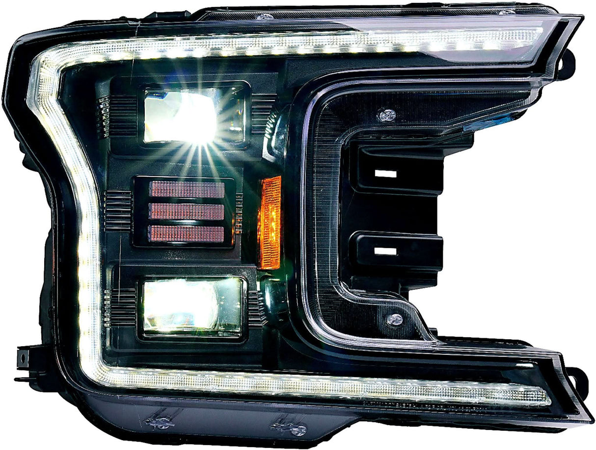 Ford F150 Headlights For 18-19 F150 White DRL Essential Series Sold As Set OLM
