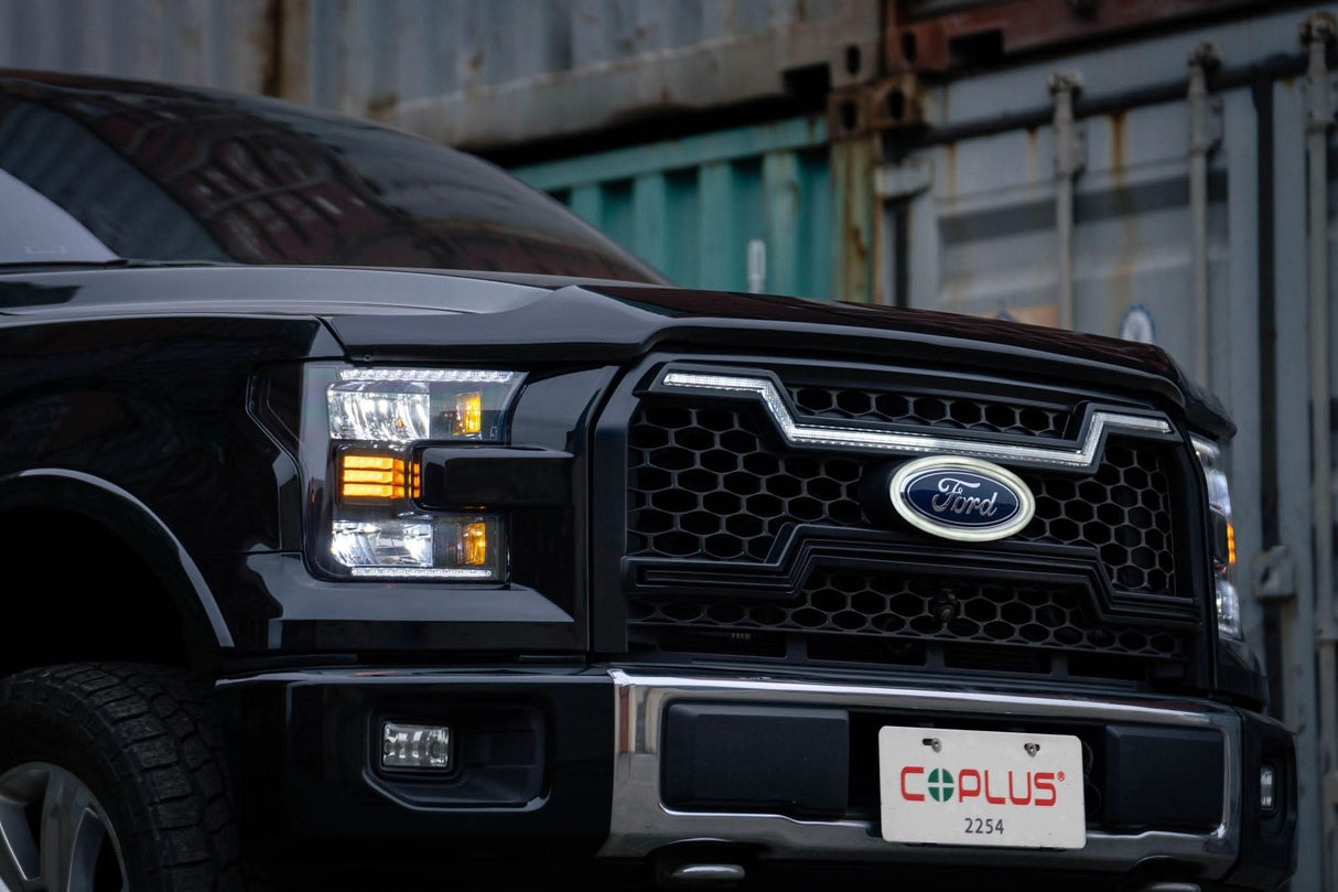 Ford F150 Grille Lights For 15-17 Ford F-150 Black W/White DRL Infinite Series OLM