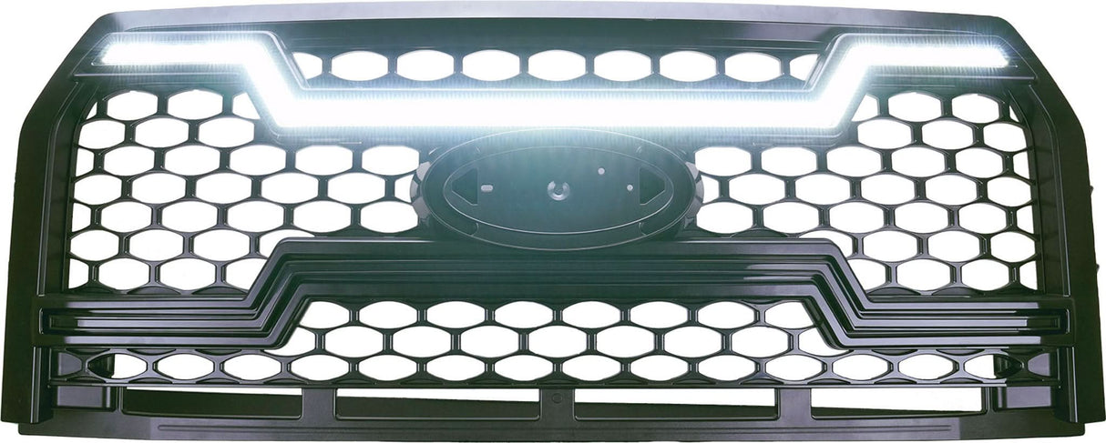 Ford F150 Grille Lights For 15-17 Ford F-150 Black W/White DRL Infinite Series OLM