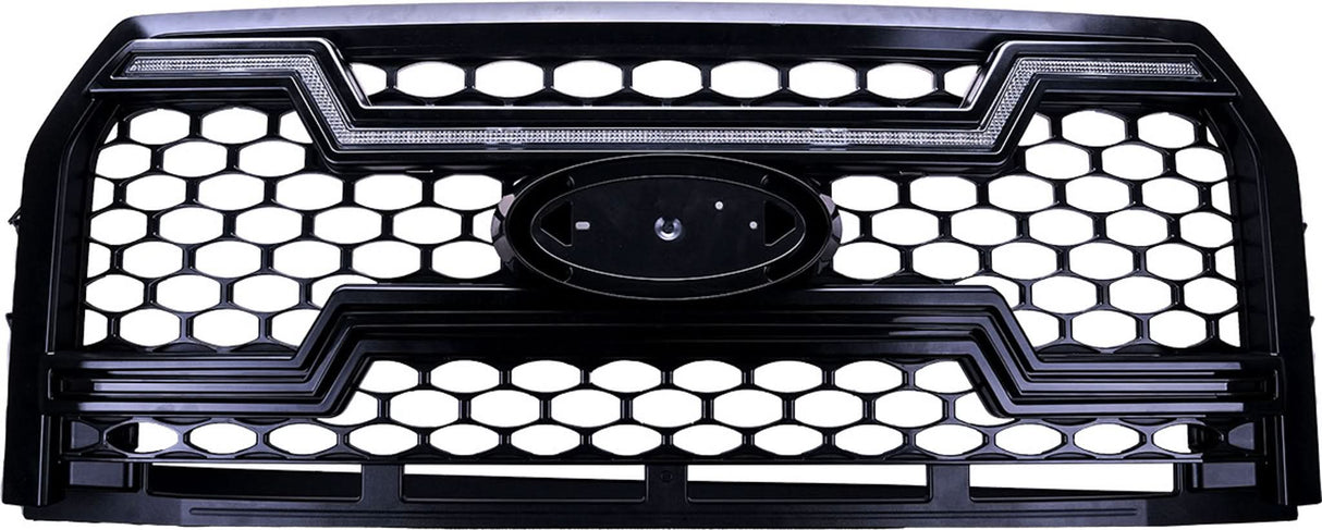 Ford F150 Grille Lights For 15-17 Ford F-150 Black W/White DRL Infinite Series OLM