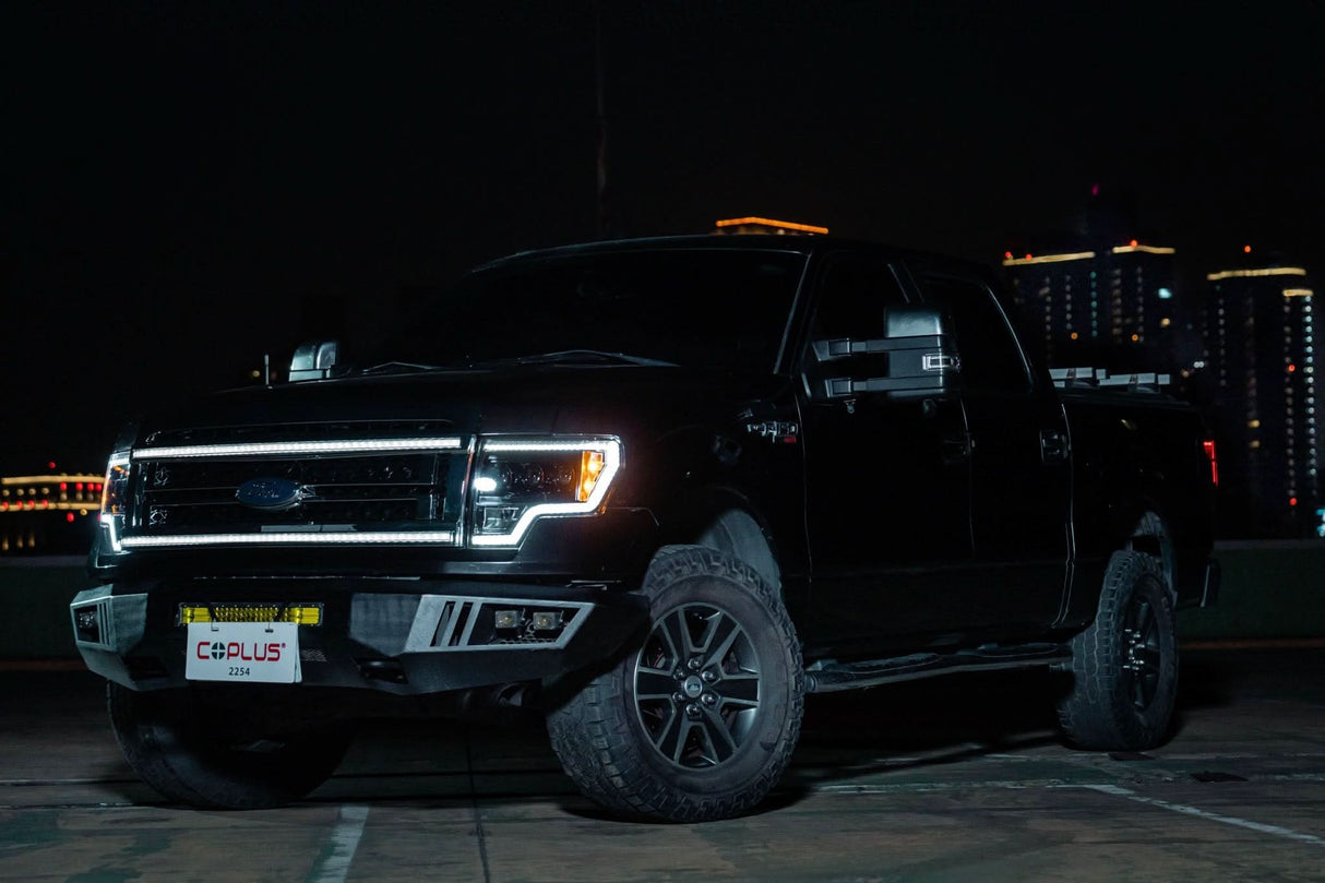 Ford F150 Grille Lights For 09-14 Ford F-150 Black W/White DRL Essential Series OLM