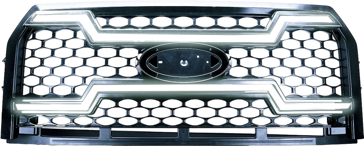 Ford F150 Grille Lights For 15-17 Ford F-150 Black W/White DRL Essential Series OLM