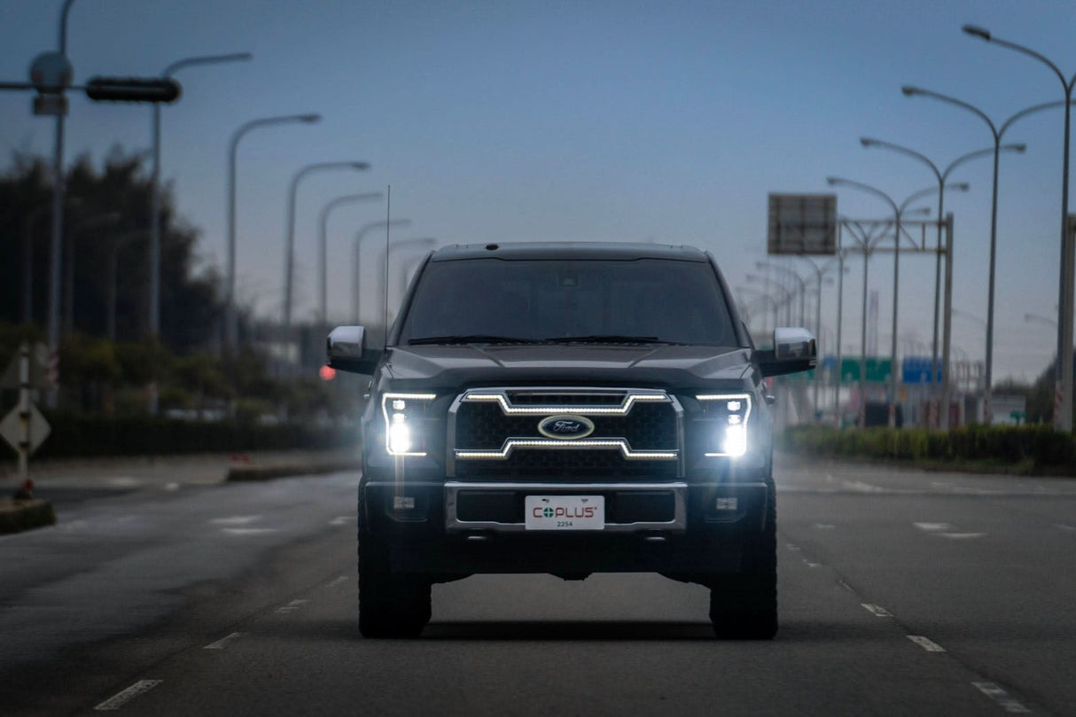 Ford F150 Grille Lights For 15-17 Ford F-150 Black W/White DRL Essential Series OLM