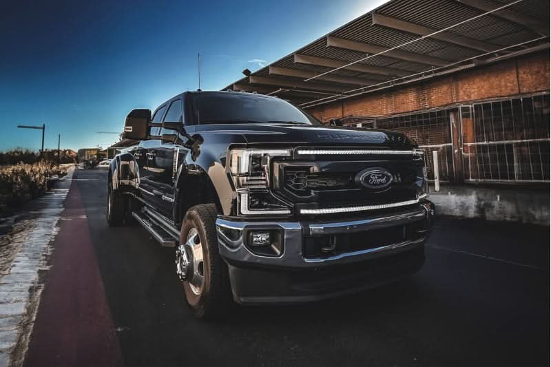 F250 Grill Lights For 20-22 Ford F250 Super Duty Black w/White DRL Essential Series OLM